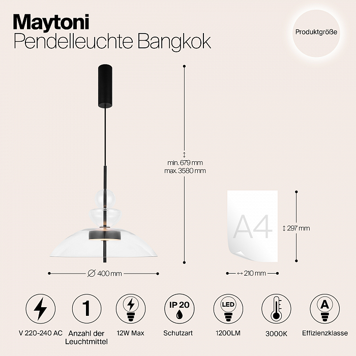 Светильник Maytoni MOD185PL-L6B3K3