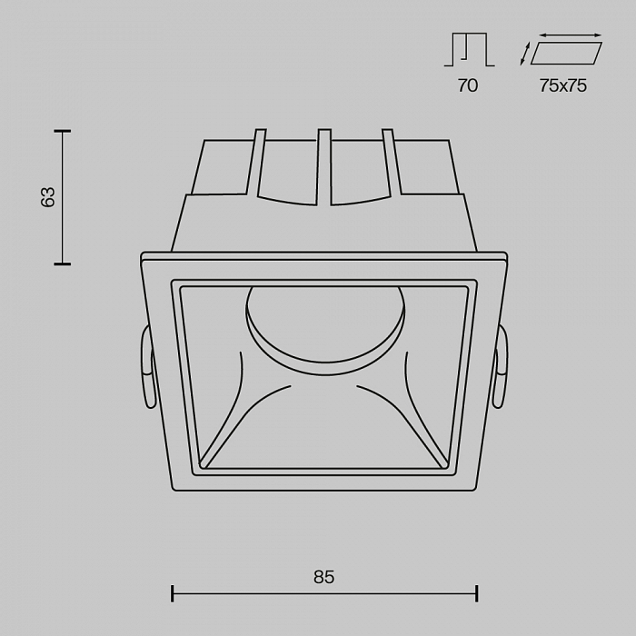 Светильник встраиваемый Technical DL043-01-15W3K-D-SQ-W