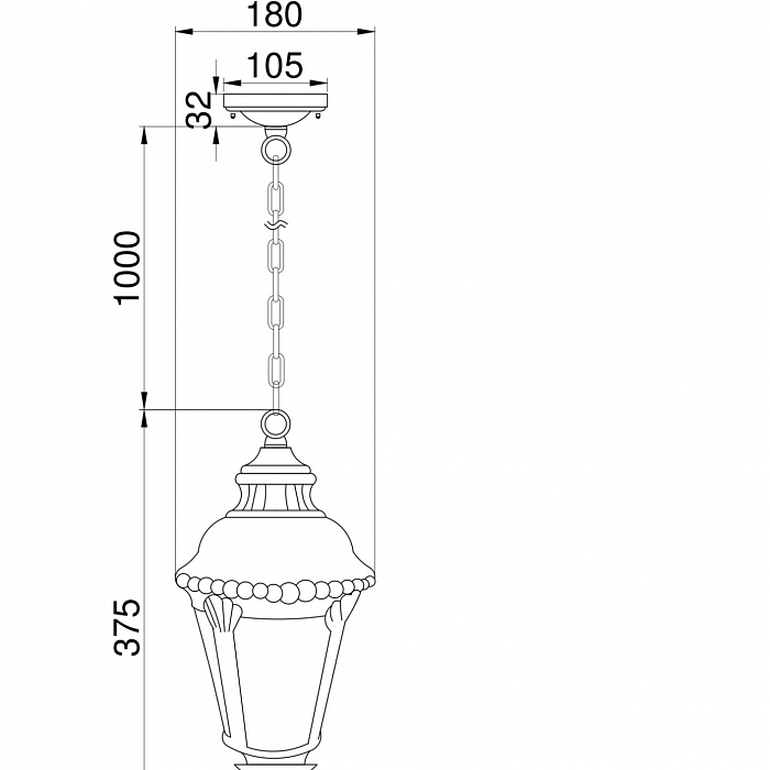 Светильник подвесной Outdoor O029PL-01BZ