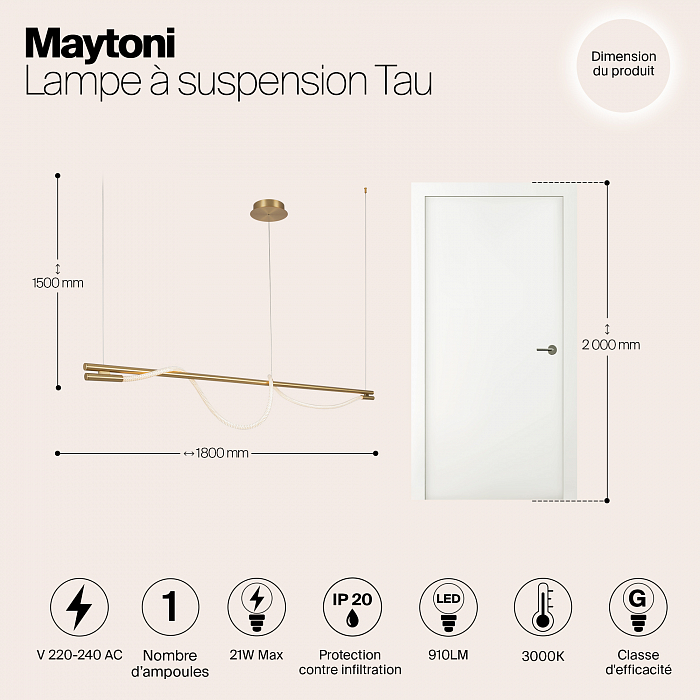 Светильник светодиодный Maytoni MOD166PL-L20G3K