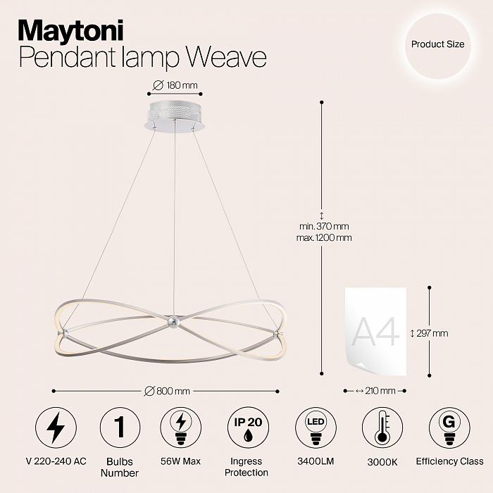 Светильник потолочная Maytoni MOD062PL-L56CH3K