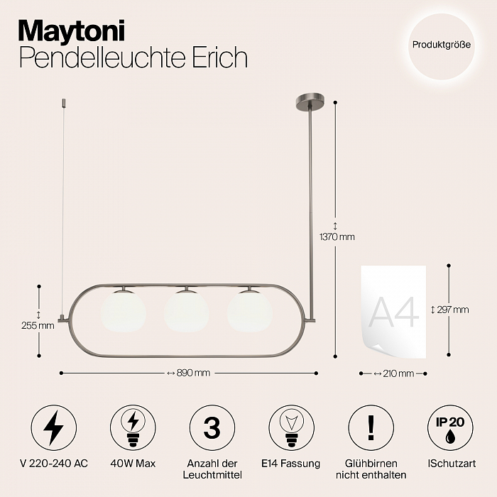 Светильник большой Maytoni MOD221PL-03N