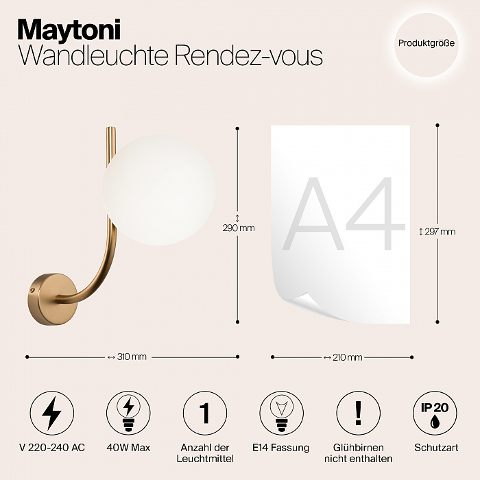 Бра на 1 лампу Maytoni MOD109WL-01BS