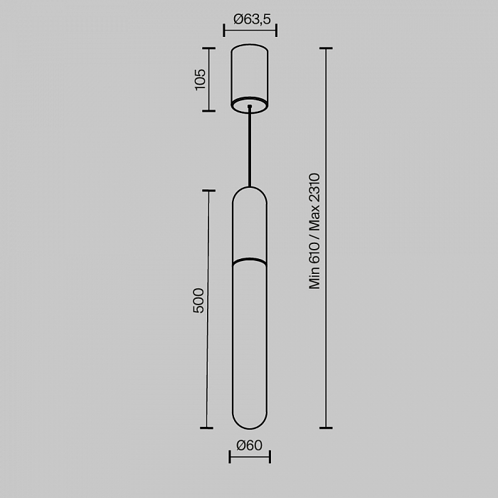 Светильник Technical P101PL-L500-12W3K-BS