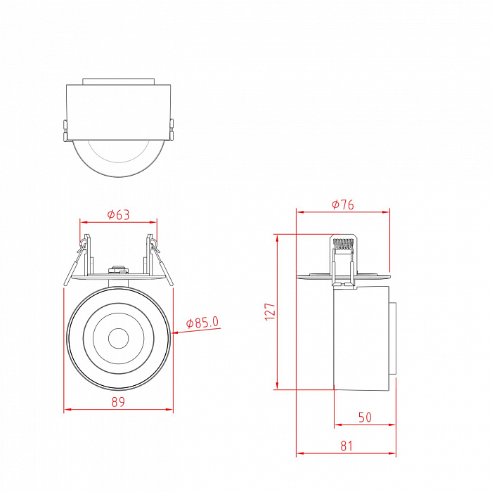 Светильник встраиваемый Technical C063CL-L12W3K