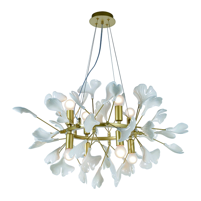 Люстра NewRgy 5746A/8 SPRAY PAINT BRASS+WHITE