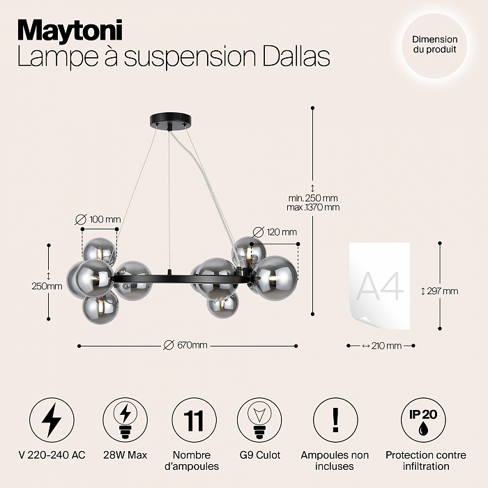 Светильник большой Maytoni MOD545PL-11B