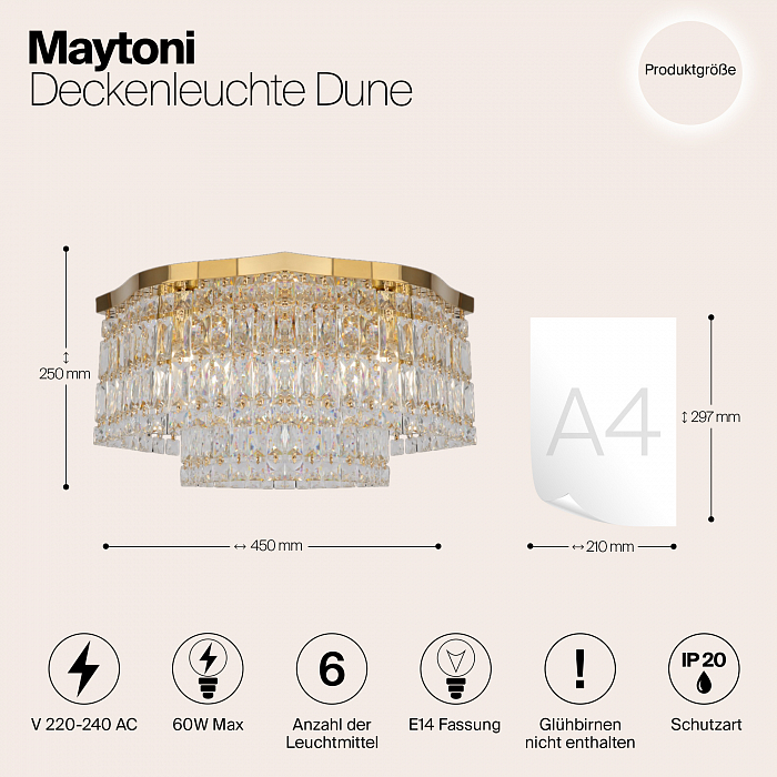 Светильник потолочная Maytoni DIA005CL-06G