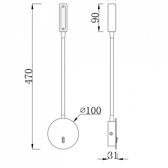 Бра светодиодное Technical C035WL-L3W3K