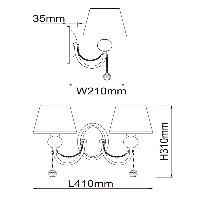 Бра на 2 лампы MW-Light 684021302