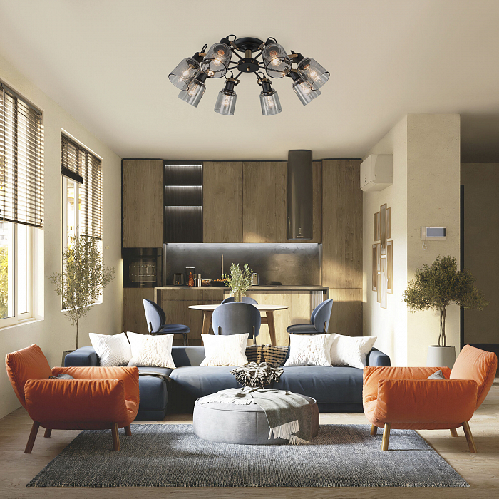 Люстра потолочная Eurosvet 70111/8 черный