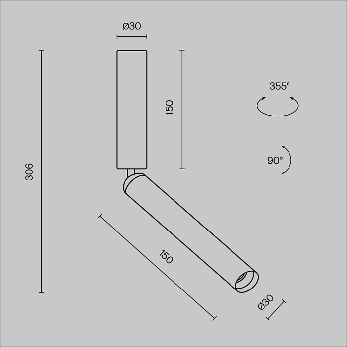 Светильник Technical C142CL-6W3K-B
