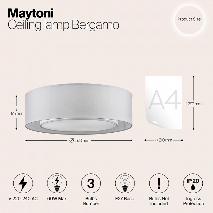 Светильник потолочная Maytoni MOD617CL-04GR