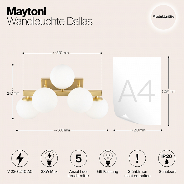 Бра на 3 и более ламп Maytoni MOD547WL-05BS