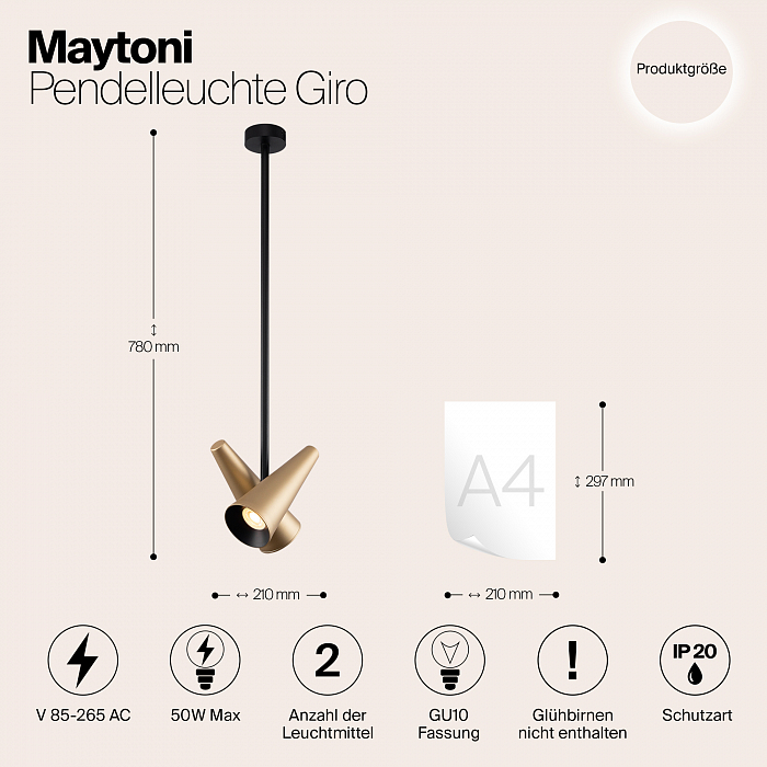 Светильник одинарный Maytoni MOD095PL-02BS