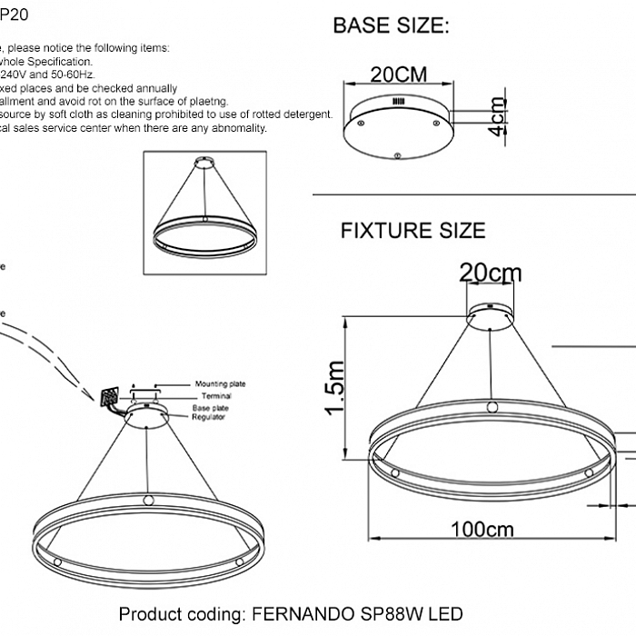 Люстра Crystal Lux FERNANDO SP88W LED BLACK/GOLD