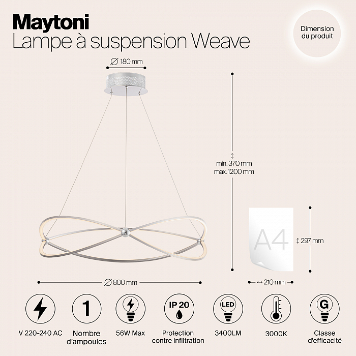 Светильник потолочная Maytoni MOD062PL-L56CH3K