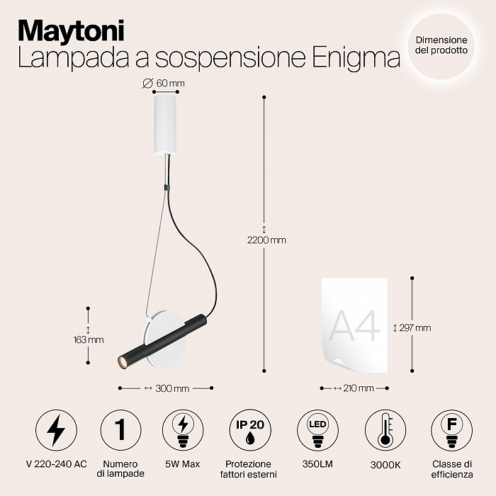 Светильник светодиодный Maytoni MOD150PL-L5W3K