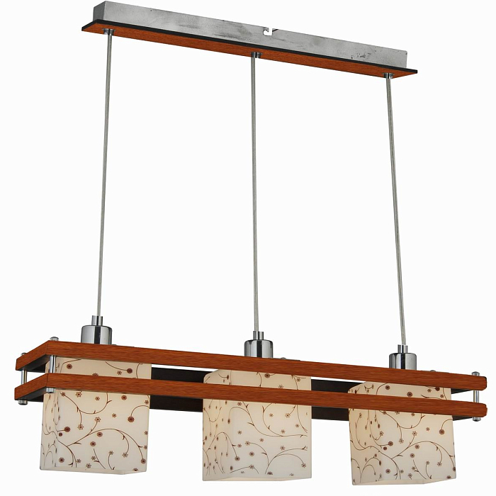 Светильник тройной Sfera Sveta 85559/3PB RED+WOOD+CH