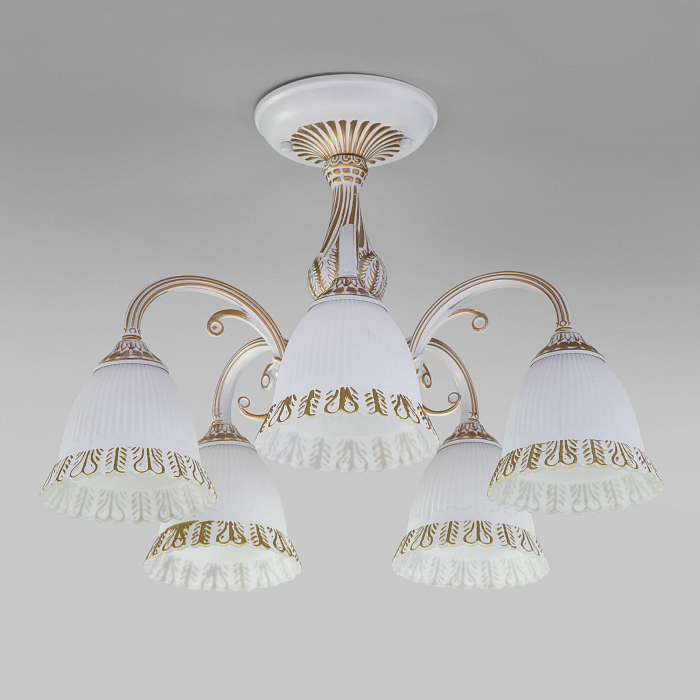 Люстра потолочная Eurosvet 60107/5 белый с золотом