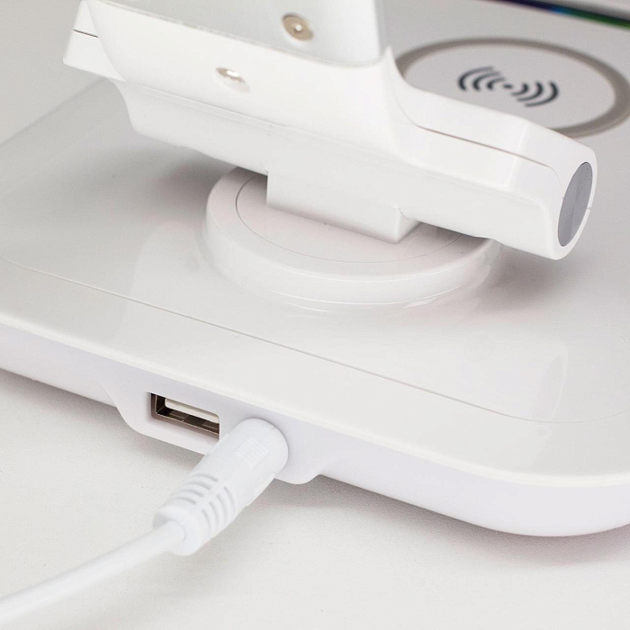 CL803012 Ньютон Бел-Золотой, RGB+USB+Qi Настольная лампа для школьников  CL803012