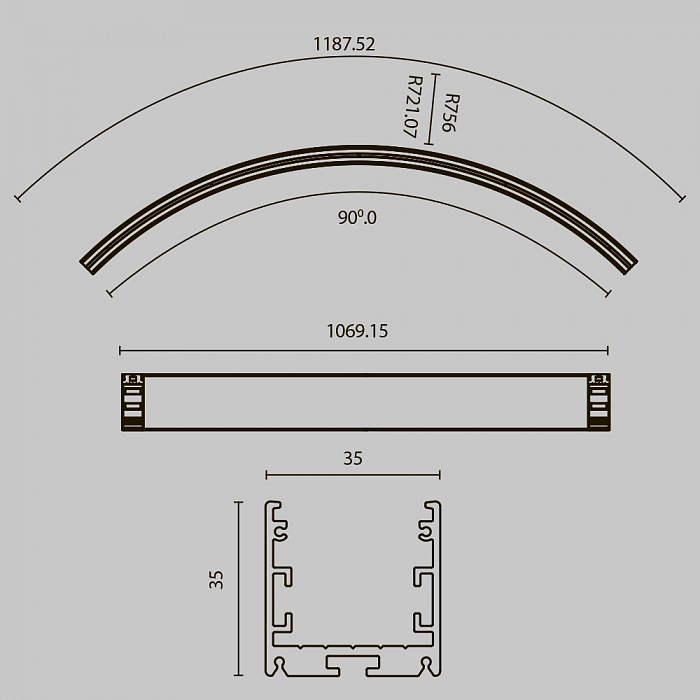 Led Strip ALM-3535R-B-IN-90°-1.5M