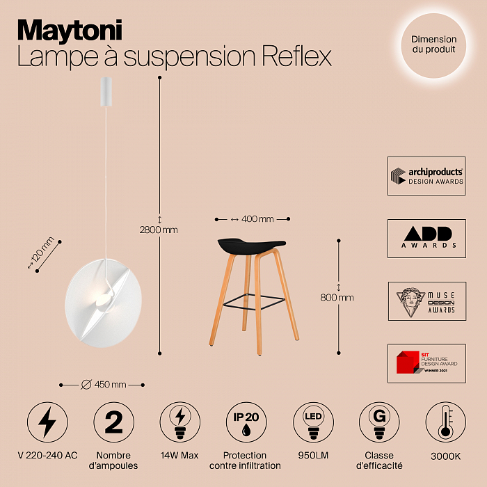 Светильник светодиодный Maytoni MOD154PL-L6W3K
