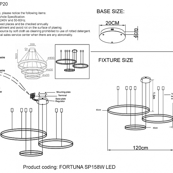 Люстра Crystal Lux FORTUNA SP158W LED GOLD