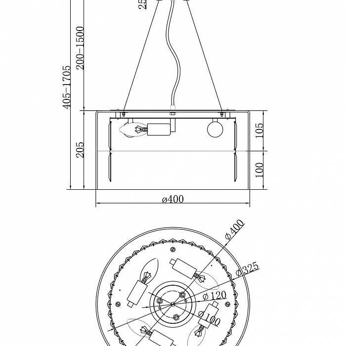 Светильник подвесная Maytoni MOD313PL-04G