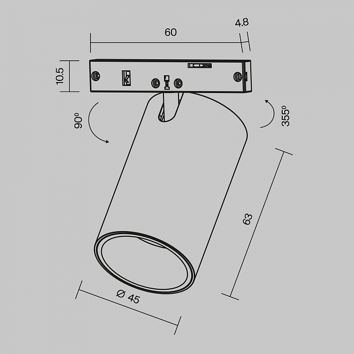 Трековая система Technical TR187-1-9W3K-M-BW