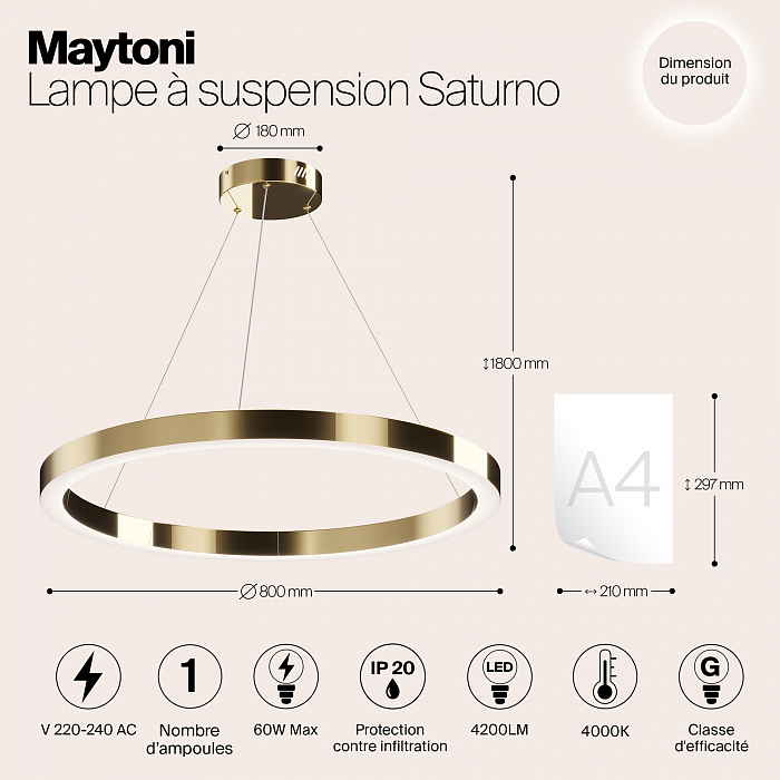Светильник подвесная Maytoni MOD415PL-L60BS4K