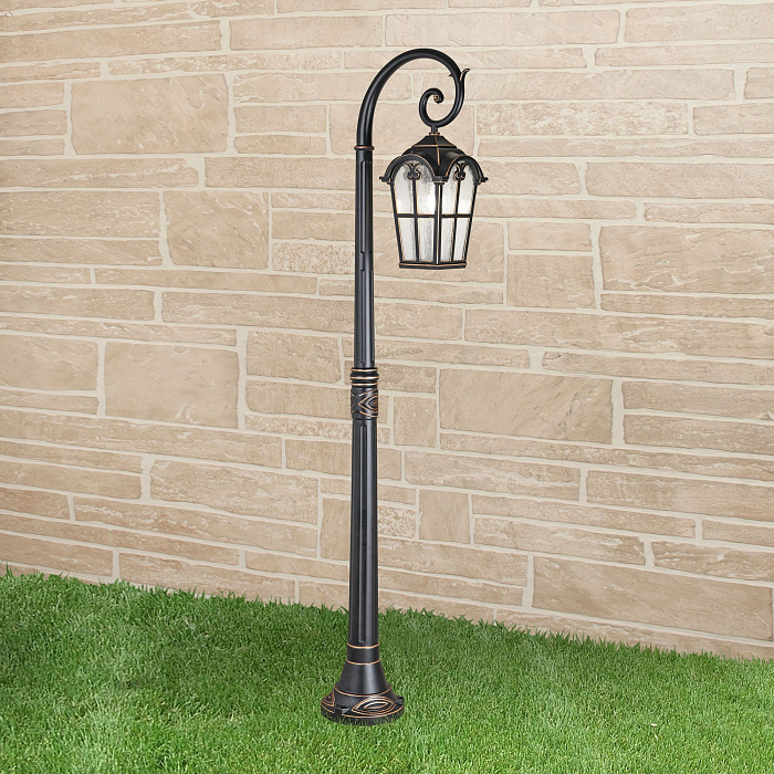 Mira F черное золото уличный светильник на столбе IP33 GL 1001F Уличный светильник на столбе Elektrostandard GL 1001F