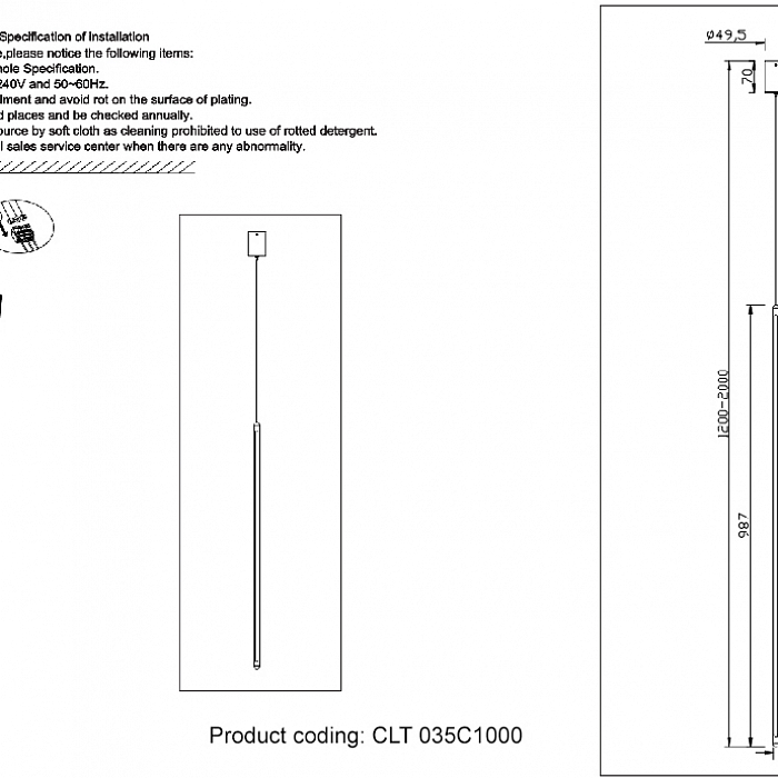 Светильник Crystal Lux CLT 035C1000 GO