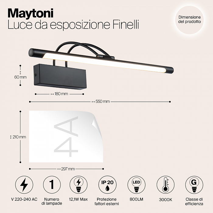 Интерьерная подсветка подсветка картины Maytoni MIR004WL-L12B