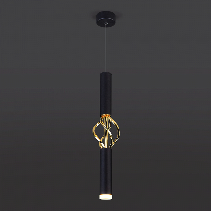 Люстра одинарный Eurosvet 50191/1 LED черный/золото