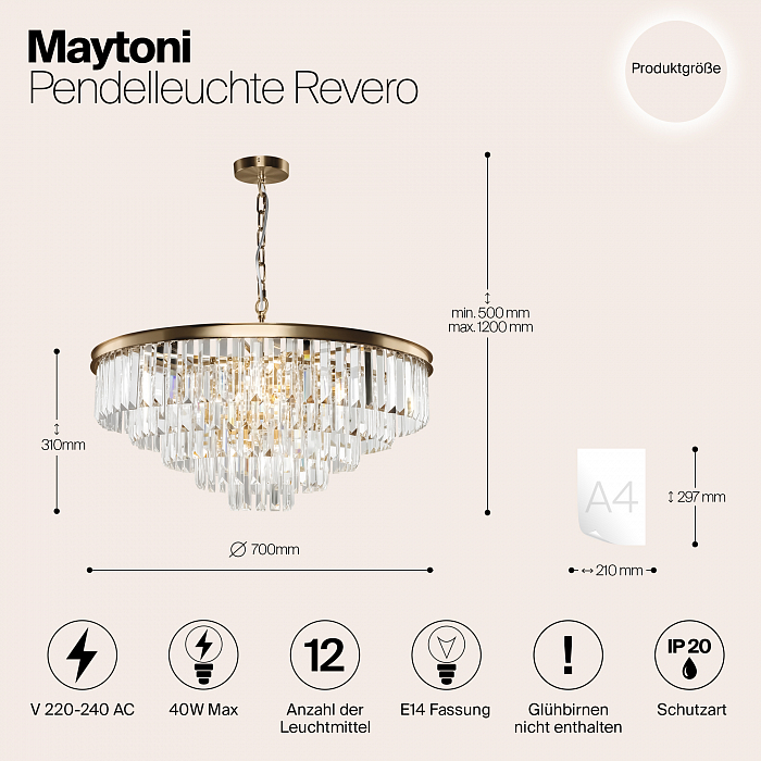Светильник подвесная Maytoni MOD085PL-12BS
