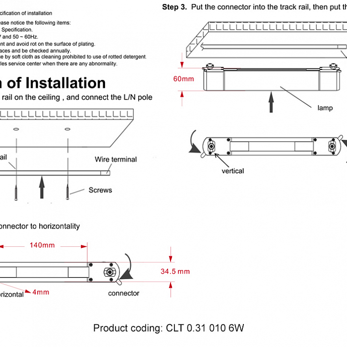 Светильник Crystal Lux CLT 0.31 010 6W BL M4000K