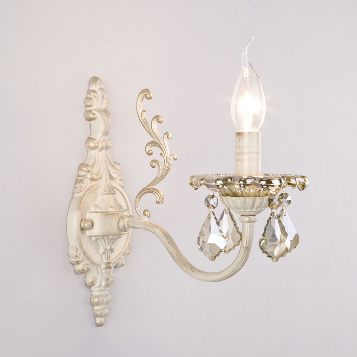 Бра на 1 лампу Eurosvet 3281/1 белый с золотом / тонированный хрусталь