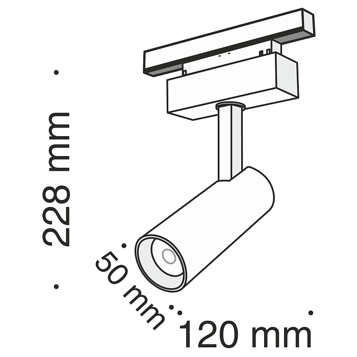Трековая система Трековый светильник Technical TR019-2-10W3K-B