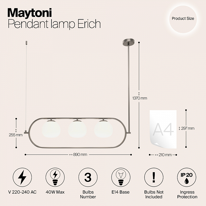 Светильник большой Maytoni MOD221PL-03N