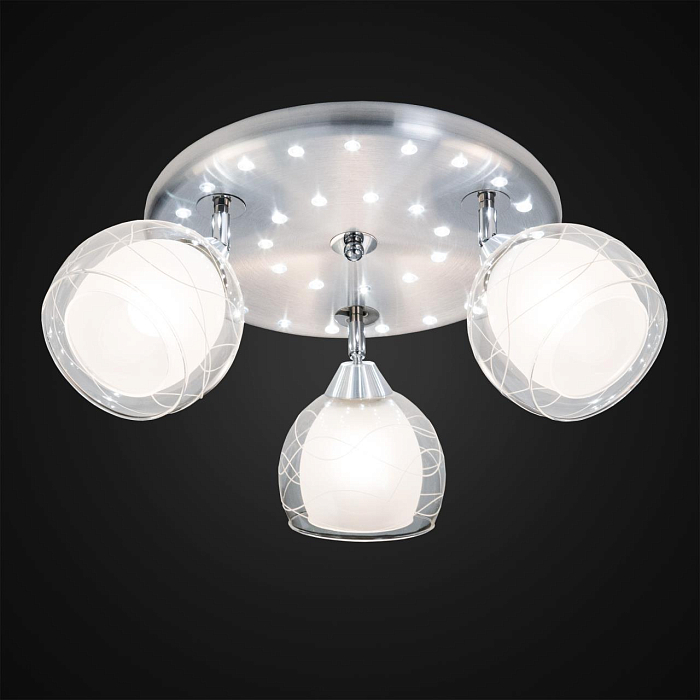 CL158132 Самба+LED Алюм+Хром Св-к Люстра Люстра на 3 и более ламп  CL158132
