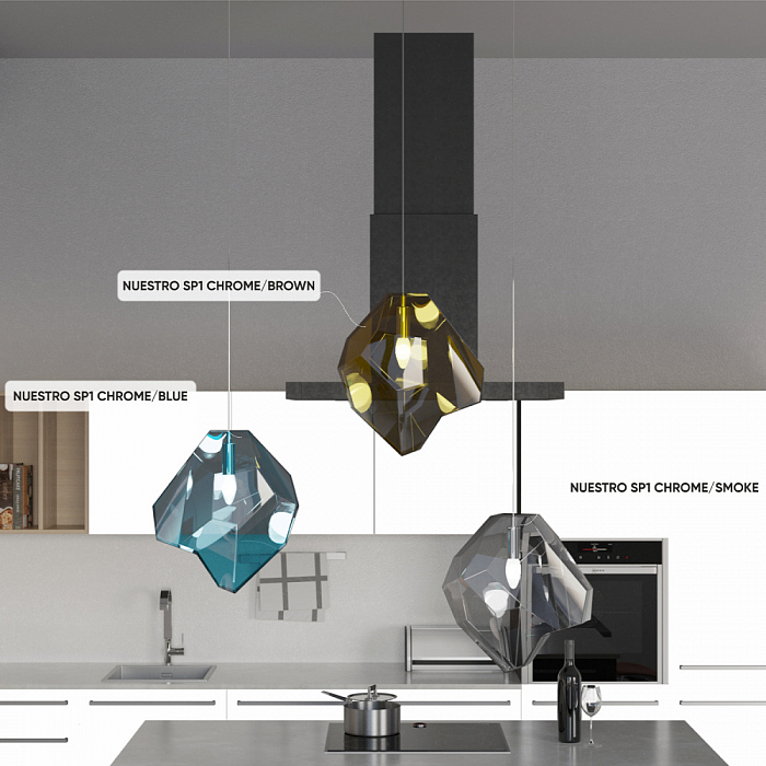 Светильник Crystal Lux NUESTRO SP1 CHROME/BLUE