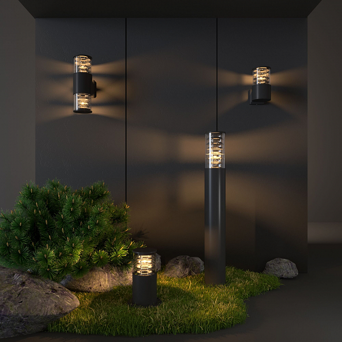 Уличный настенный светильник 1408 TECHNO черный Уличный светильник настенный Elektrostandard 1408 Techno черный