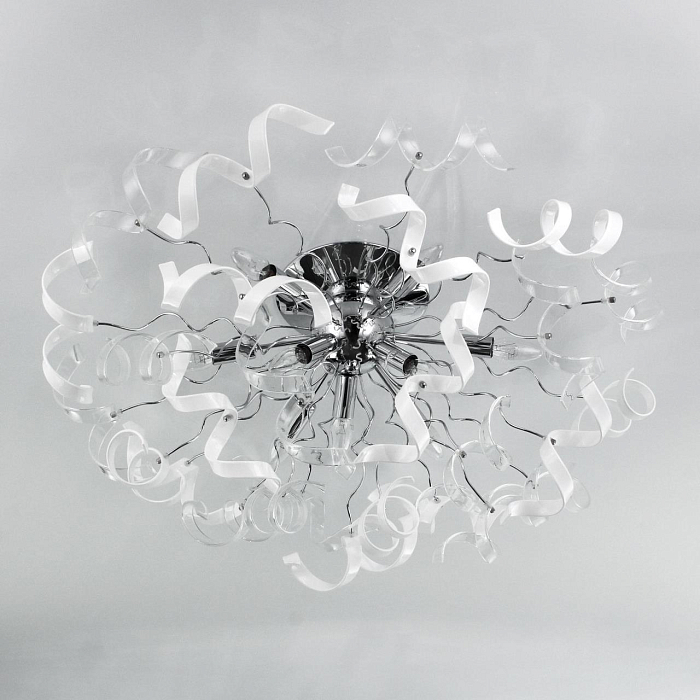 CL222191 Рандом Хром+Прозр+Бел Св-к Люстра Люстра потолочная  CL222191