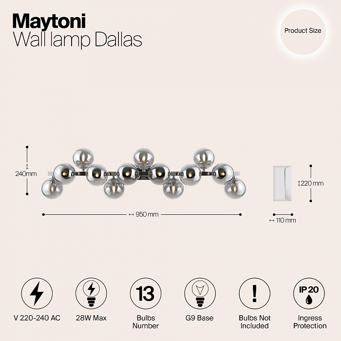 Бра на 3 и более ламп Maytoni MOD547WL-13CH