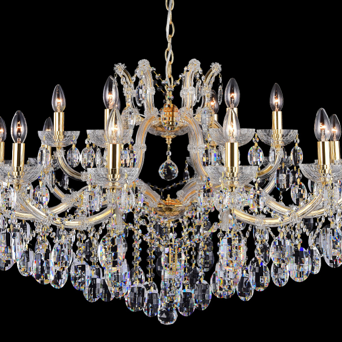 Люстра большая Crystal Lux HOLLYWOOD SP12+6 GOLD