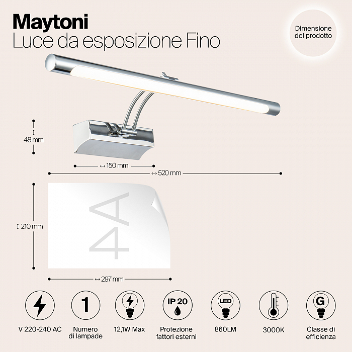 Интерьерная подсветка подсветка картины Maytoni MIR003WL-L12CH