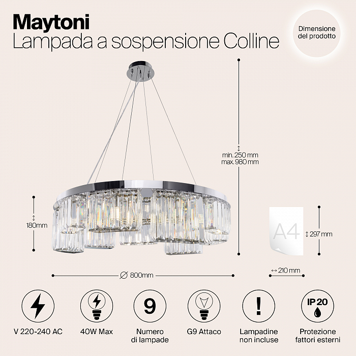 Светильник подвесная Maytoni MOD083PL-09CH