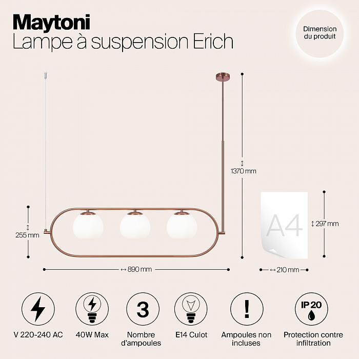 Светильник большой Maytoni MOD221PL-03BS