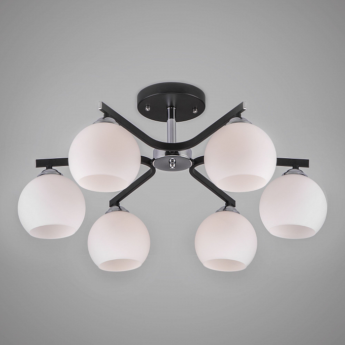 Потолочная люстра с плафонами 30145/6 хром/венге Люстра потолочная Eurosvet 30145/6 хром/венге